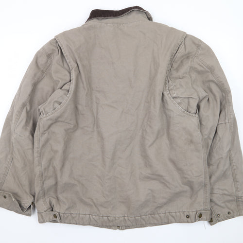 DRI DUCK Men's Beige L Lined Canvas Bomber Jacket Workwear Style