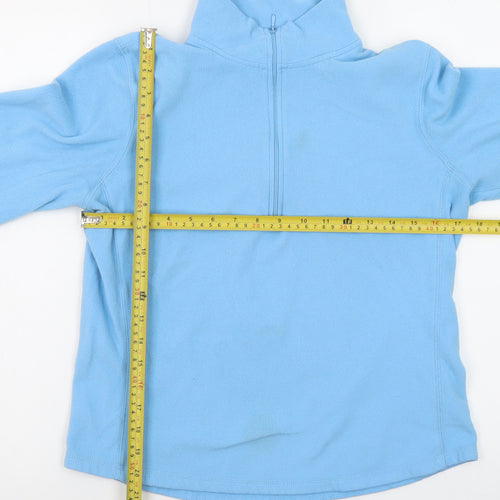 GAP Women Blue Fleece Pullover Sweatshirt M 1/4 Zip Stretch