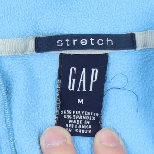 GAP Women Blue Fleece Pullover Sweatshirt M 1/4 Zip Stretch