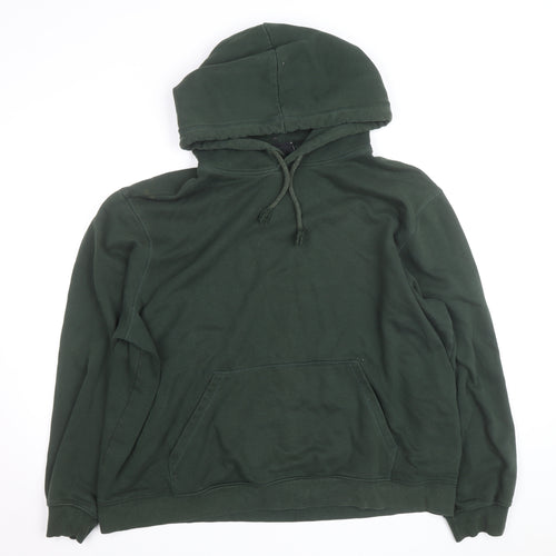 H&M Men's Green Relaxed Fit Pullover Hoodie Size L