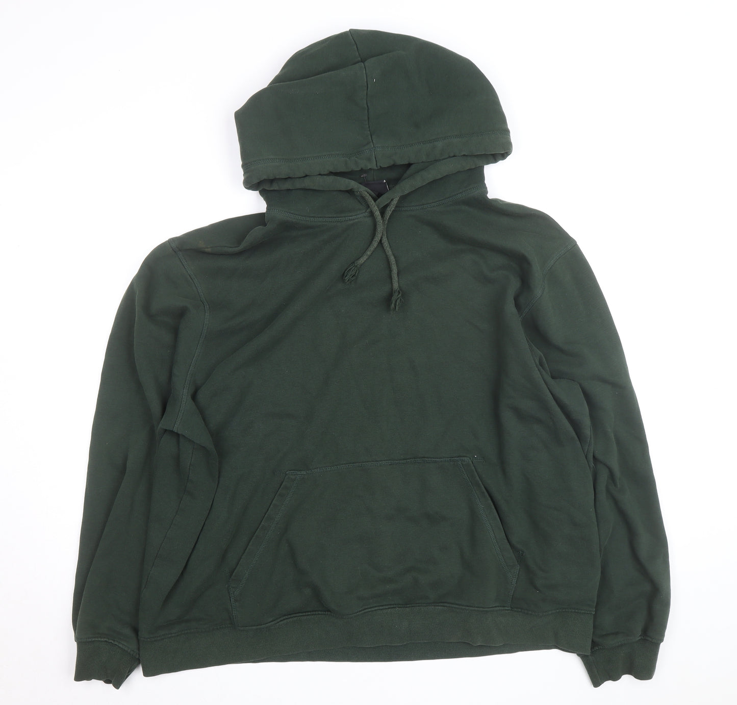 H&M Men's Green Relaxed Fit Pullover Hoodie Size L