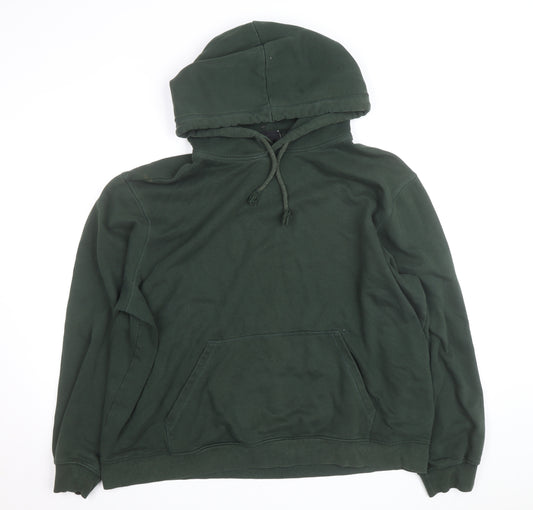H&M Men's Green Relaxed Fit Pullover Hoodie Size L