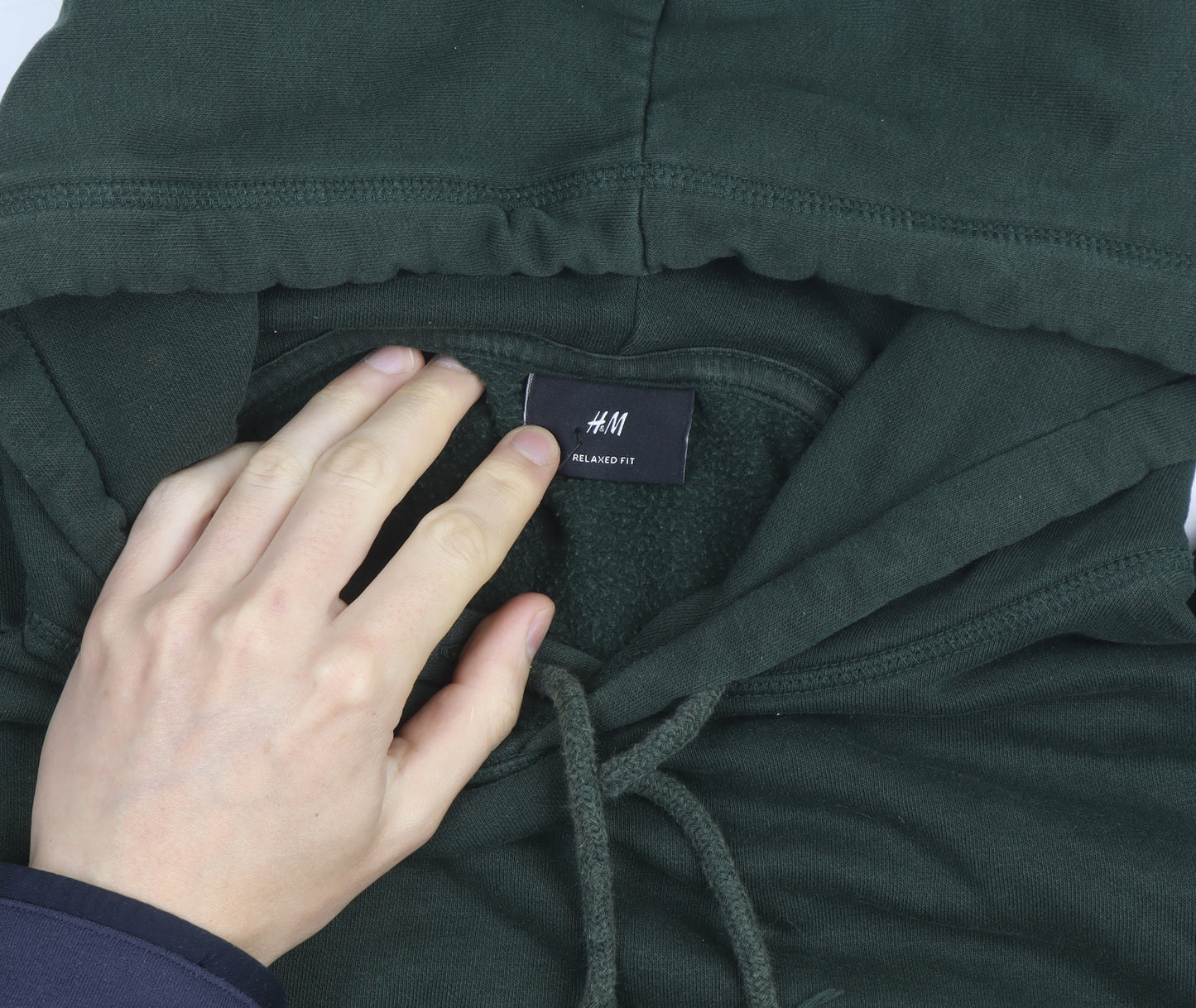 H&M Men's Green Relaxed Fit Pullover Hoodie Size L