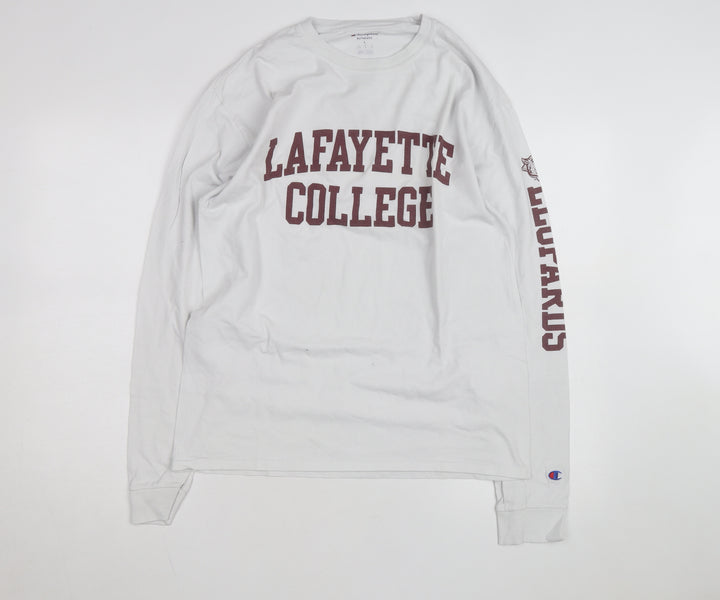 Champion Men's White Lafayette College Long Sleeve T-Shirt Size L