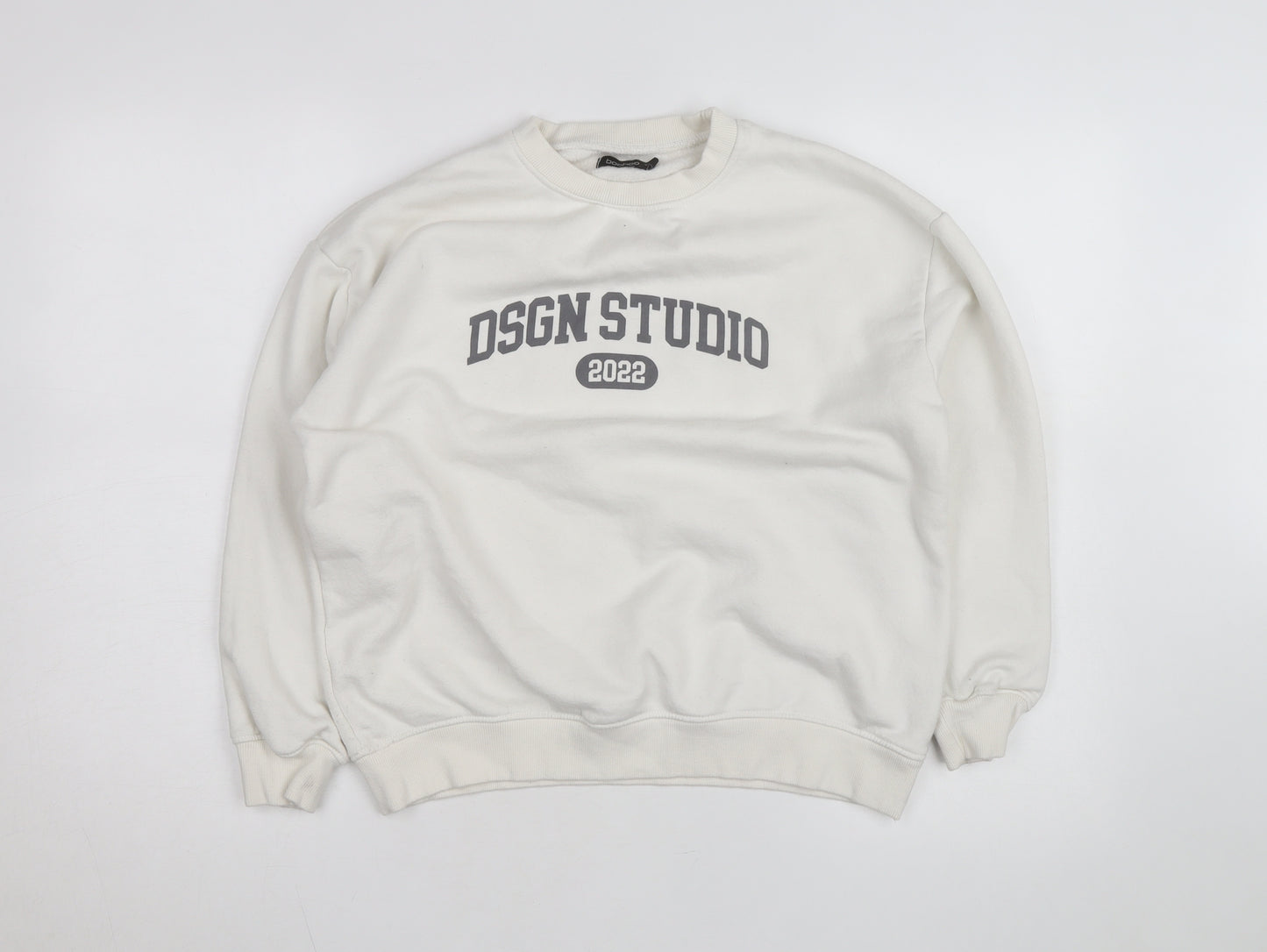 Boohoo Women Ivory DSGN Studio 2022 Pullover Sweatshirt Size S