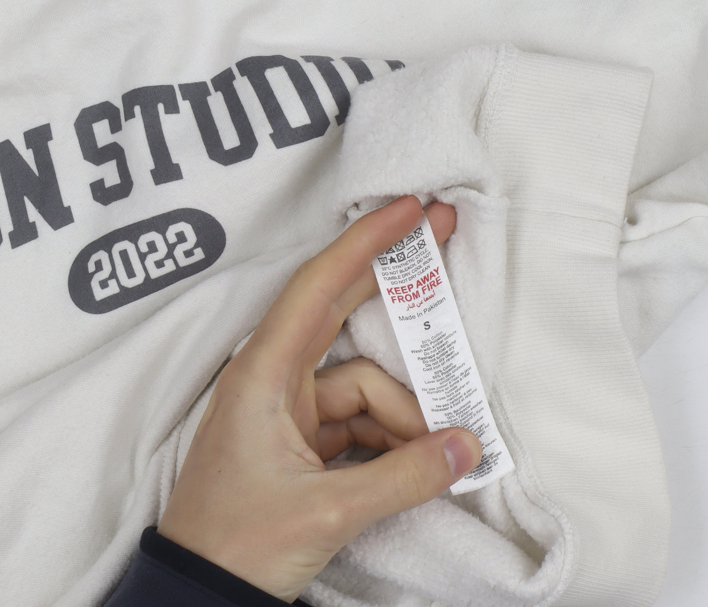 Boohoo Women Ivory DSGN Studio 2022 Pullover Sweatshirt Size S