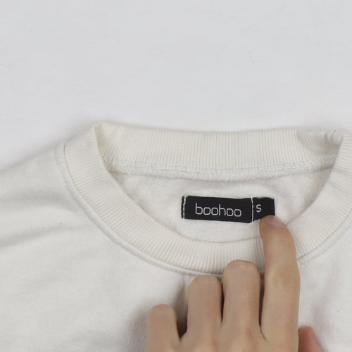 Boohoo Women Ivory DSGN Studio 2022 Pullover Sweatshirt Size S