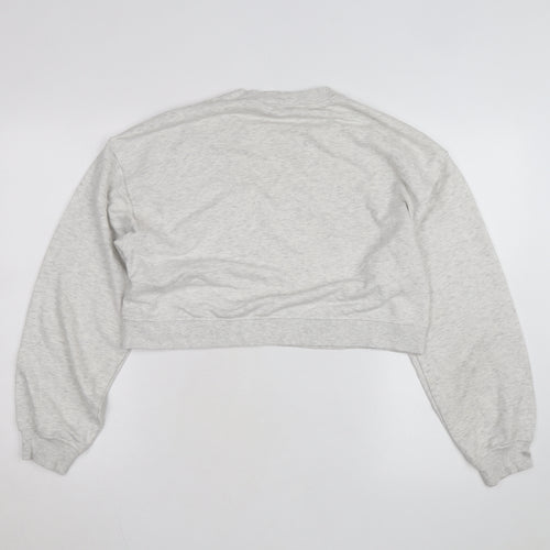 H&M Divided Women's Grey Cropped Pullover Sweatshirt Size 12