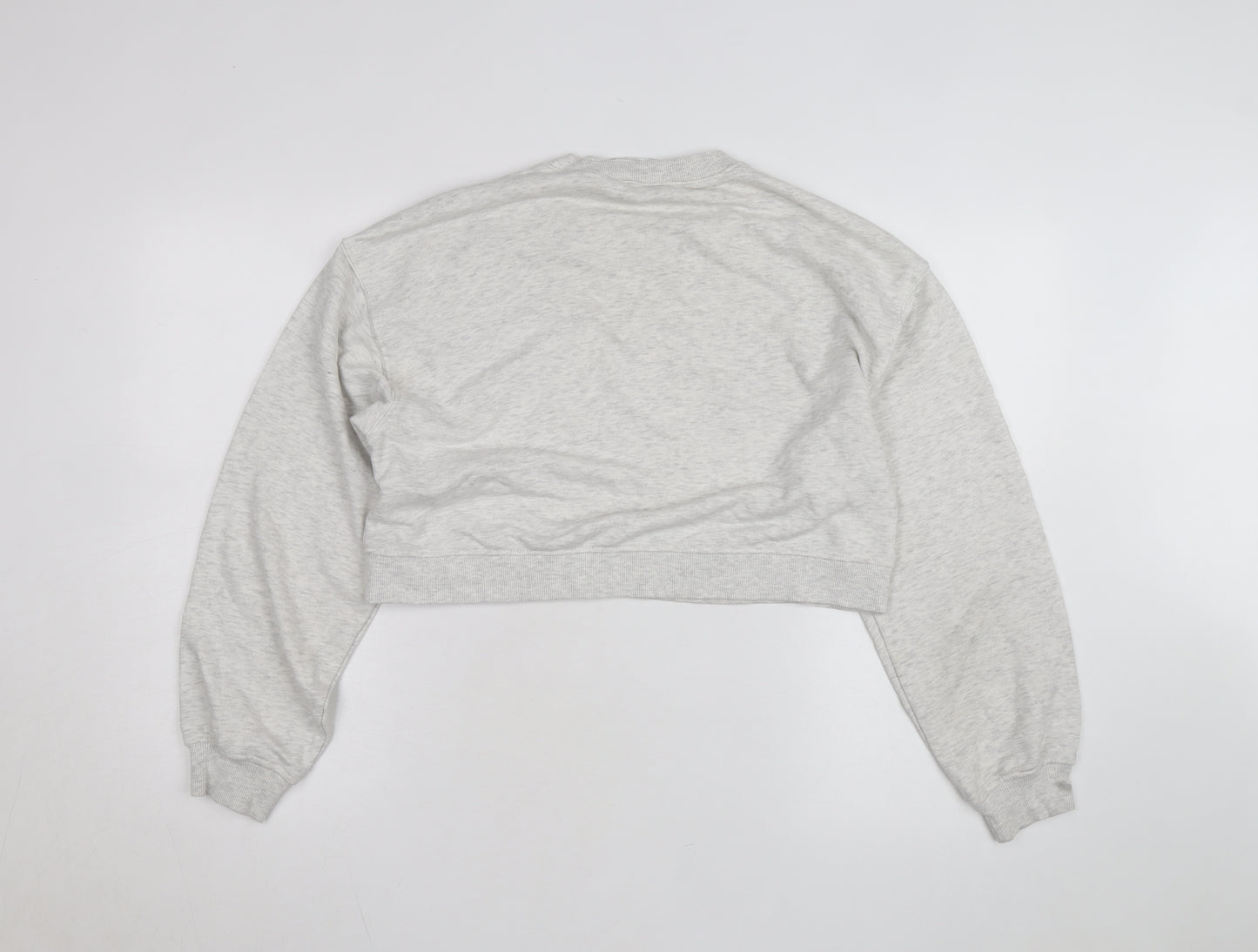 H&M Divided Women's Grey Cropped Pullover Sweatshirt Size 12