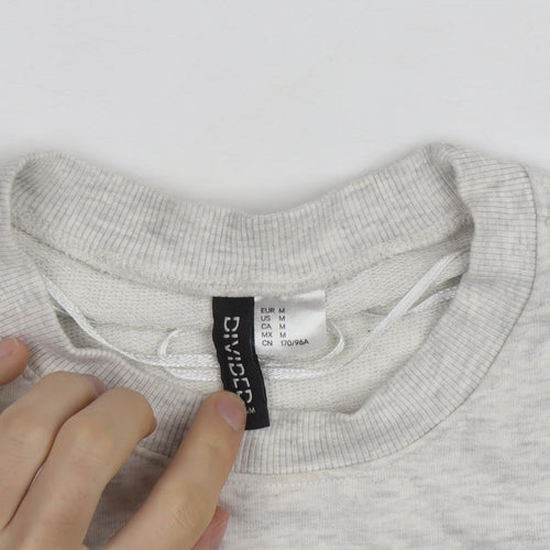 H&M Divided Women's Grey Cropped Pullover Sweatshirt Size 12