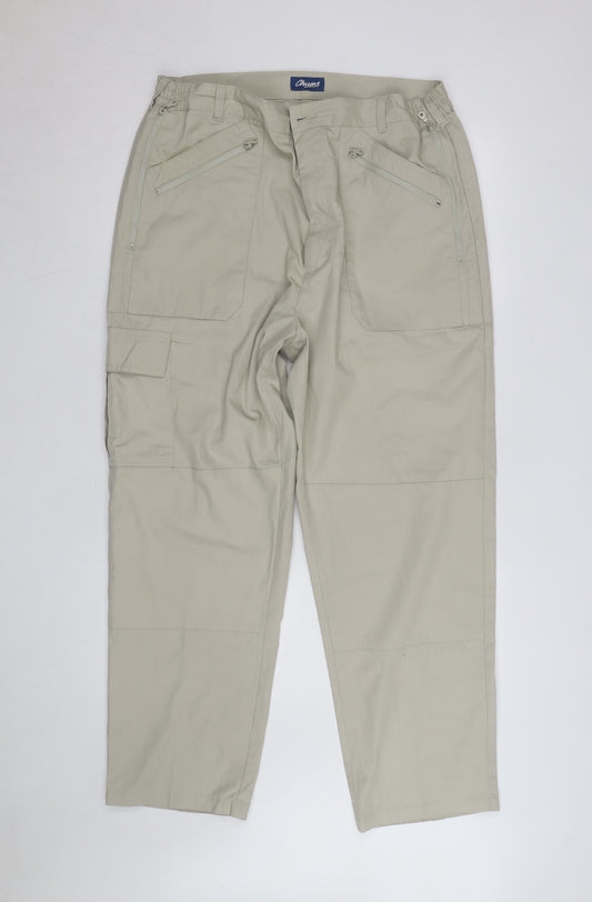 Chums Mens Beige Cargo Trousers Size 38 Regular Cotton Blend