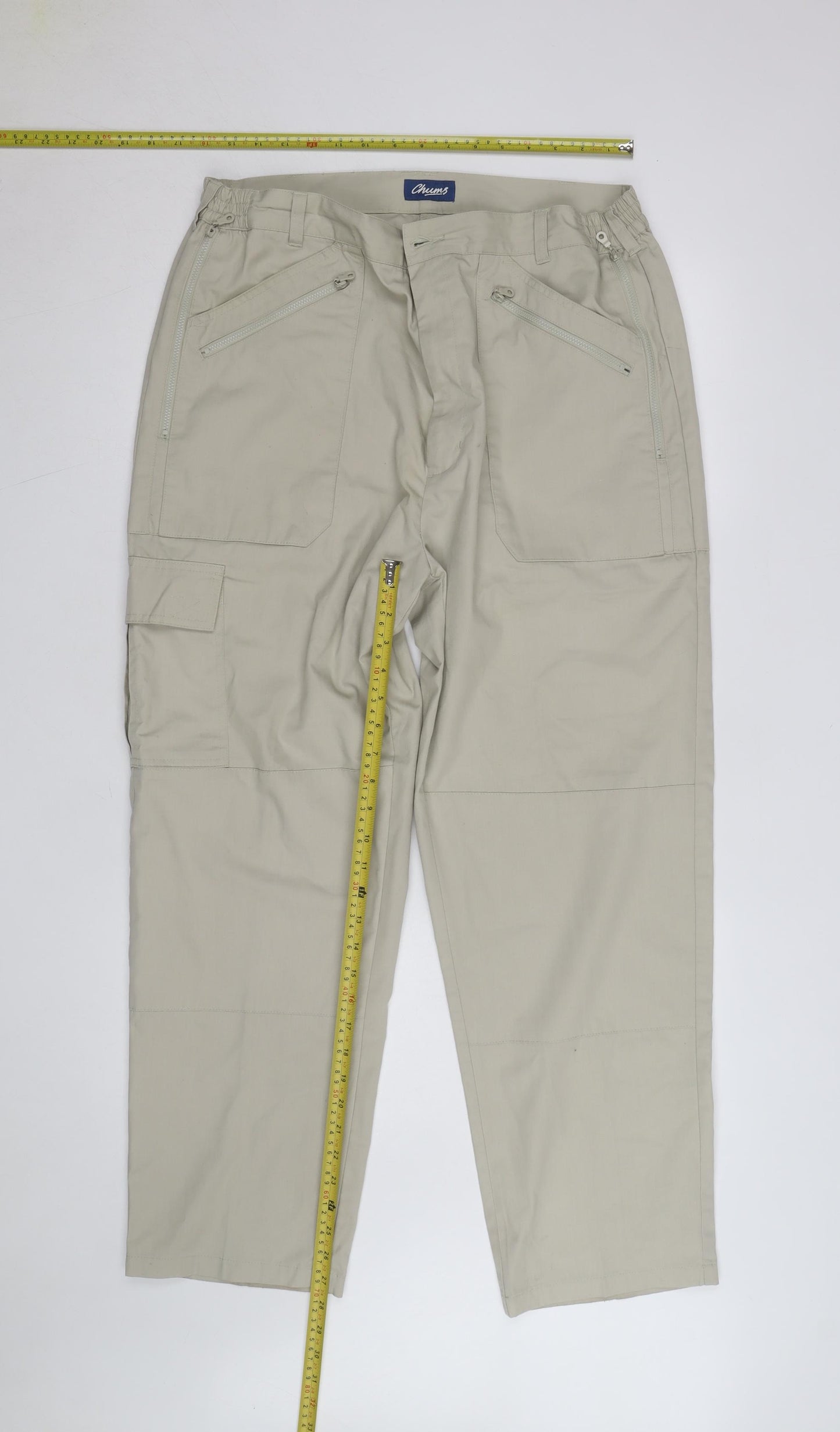 Chums Mens Beige Cargo Trousers Size 38 Regular Cotton Blend