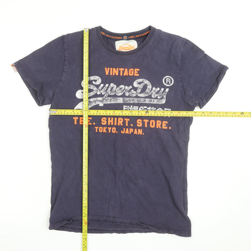 Superdry Men's Blue Vintage Graphic Print Short Sleeve Cotton T-Shirt M