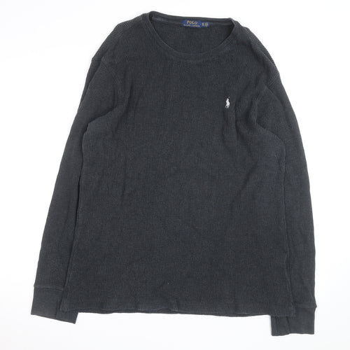 Ralph Lauren Men's Black Cotton Long Sleeve Crew Neck Top XL