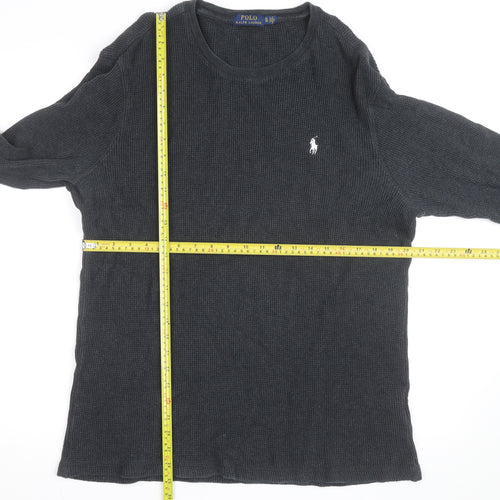Ralph Lauren Men's Black Cotton Long Sleeve Crew Neck Top XL