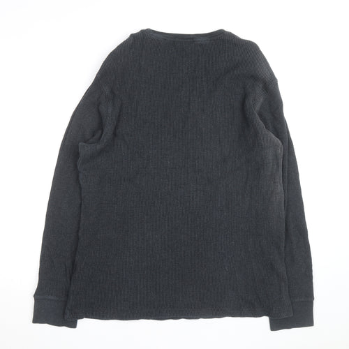 Ralph Lauren Men's Black Cotton Long Sleeve Crew Neck Top XL