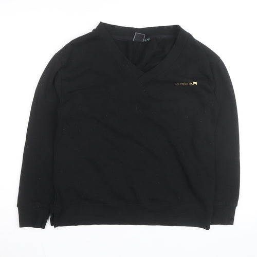 LA Gear Women's Black V-Neck Pullover Sweatshirt Size 8