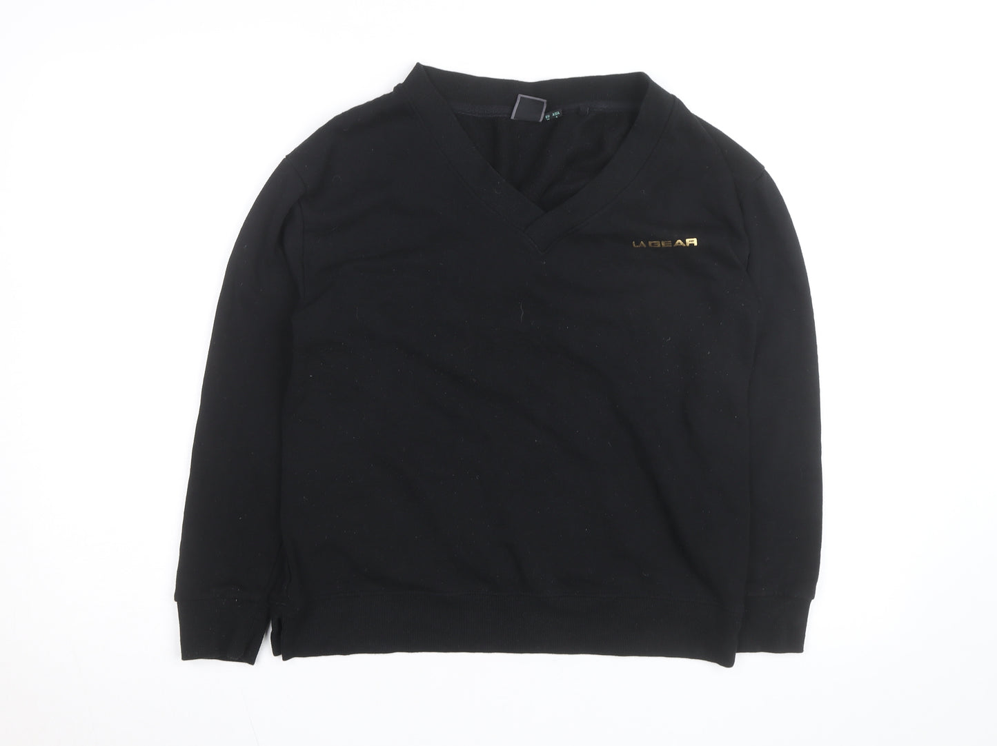 LA Gear Women's Black V-Neck Pullover Sweatshirt Size 8