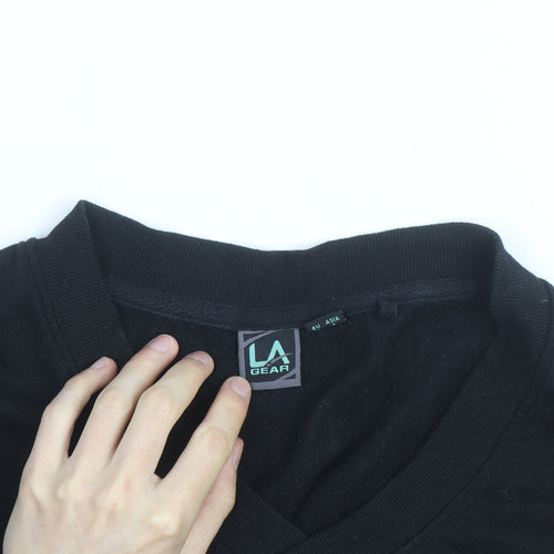 LA Gear Women's Black V-Neck Pullover Sweatshirt Size 8
