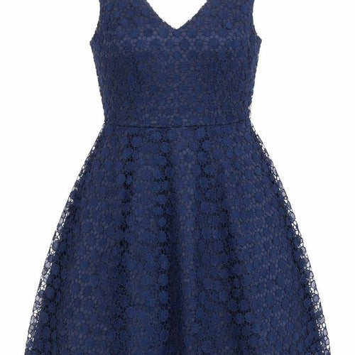 Pepperberry Women Blue Fit & Flare Lace Knee Length Sleeveless Dress Size 10