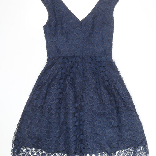 Pepperberry Women Blue Fit & Flare Lace Knee Length Sleeveless Dress Size 10