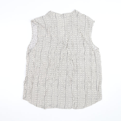 Et Vous Women’s White Striped Sleeveless Viscose Blouse Size 18