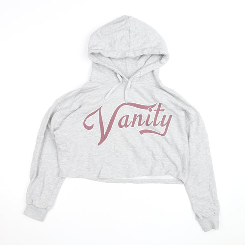 Bik Bok Women’s Grey Vanity Cropped Pullover Hoodie Size S