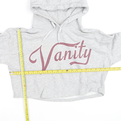 Bik Bok Women’s Grey Vanity Cropped Pullover Hoodie Size S