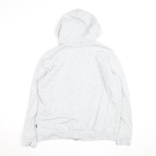 Puma Men Grey Full Zip Hoodie XL Regular Fit Cotton Blend