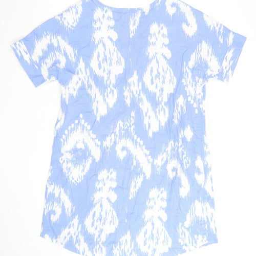 Marks and Spencer Women’s Blue Linen Shift Dress Size 14 Short Sleeve