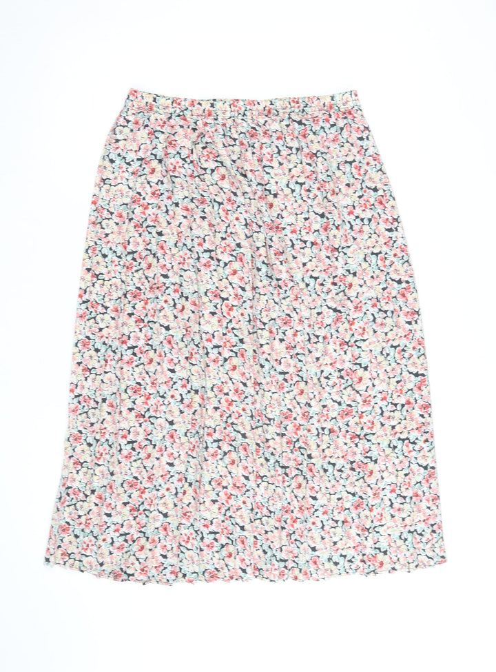 Eastex Womens Multicoloured Floral Pleated Midi Skirt Size 16