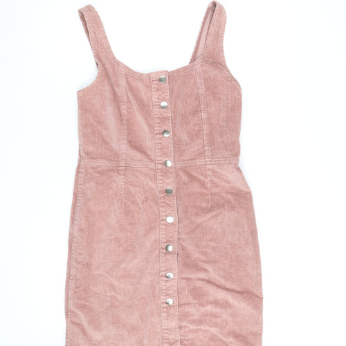 Quiz Womens Pink Corduroy Pinafore Dress Size 12