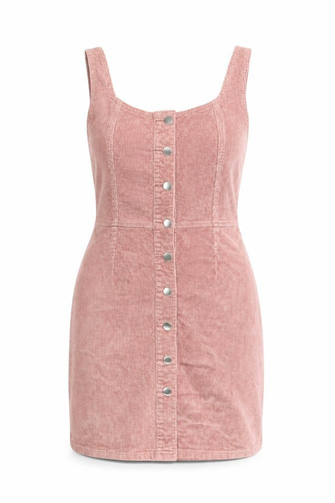 Quiz Womens Pink Corduroy Pinafore Dress Size 12