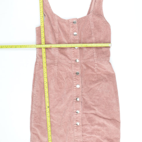 Quiz Womens Pink Corduroy Pinafore Dress Size 12
