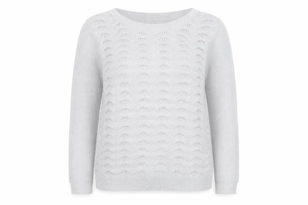 Marks and Spencer Per Una Grey Cotton Jumper Women Size 10 Crew Neck