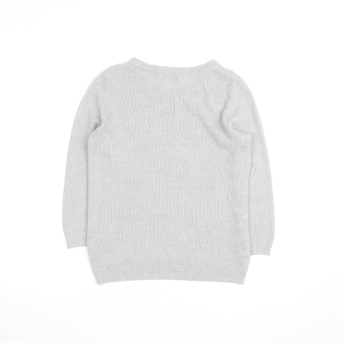 Marks and Spencer Per Una Grey Cotton Jumper Women Size 10 Crew Neck