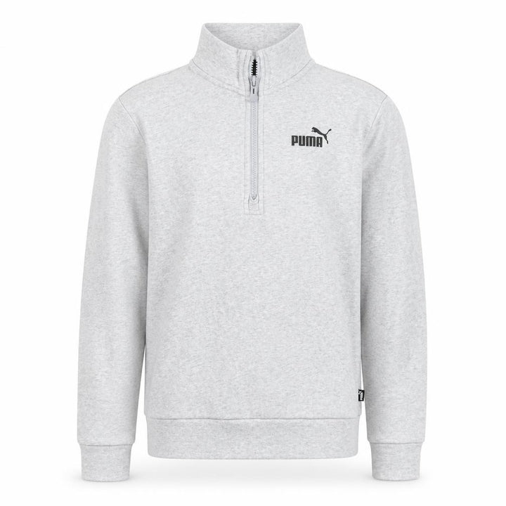 Puma Boys Grey 1/4 Zip Fleece Sweatshirt M Athletic Training Top
