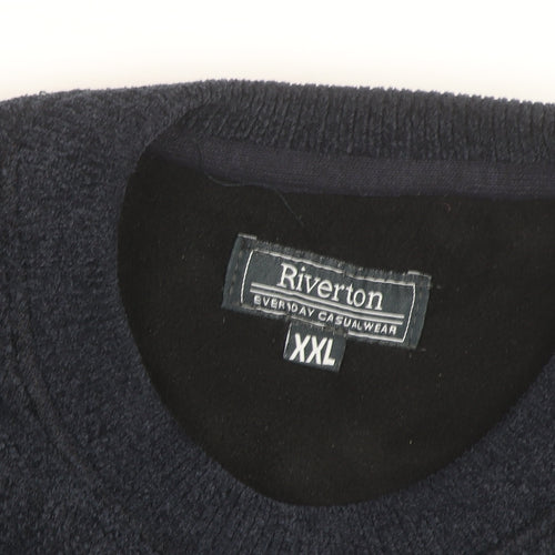 Riverton Men’s Navy Blue 2XL Pullover Fleece Crew Neck Jumper
