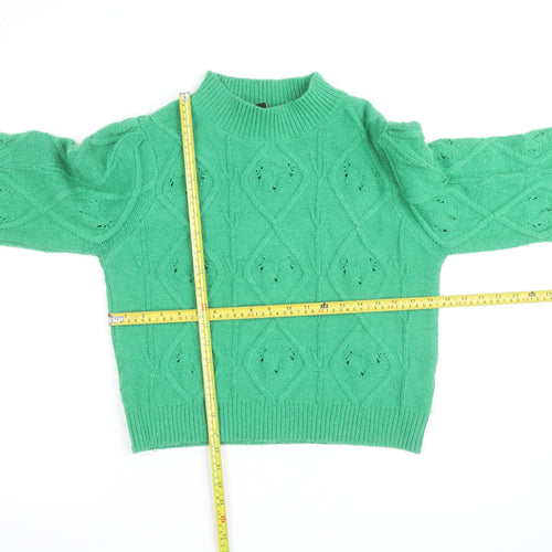 New Look Women’s Green Mock Neck Cable-Knit Tall Jumper Size 16
