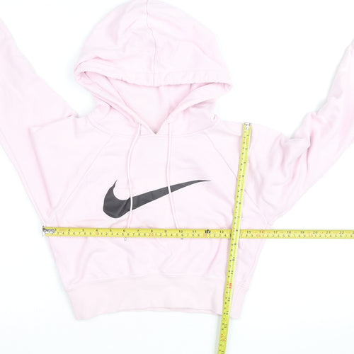 Nike Women's Pink Cropped Pullover Hoodie XS