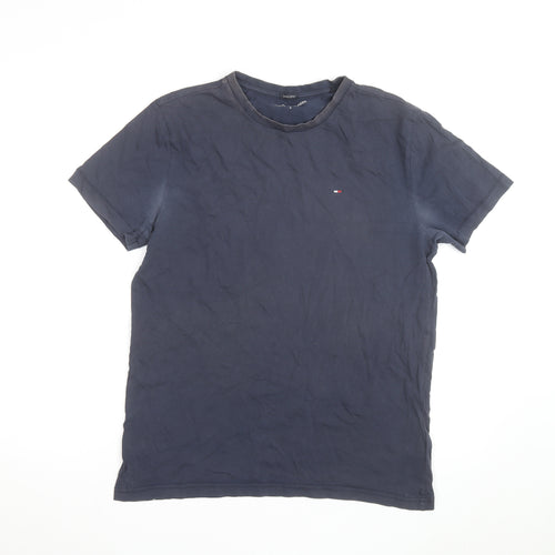 Tommy Hilfiger Men's Navy Crew Neck Organic Cotton T-Shirt L