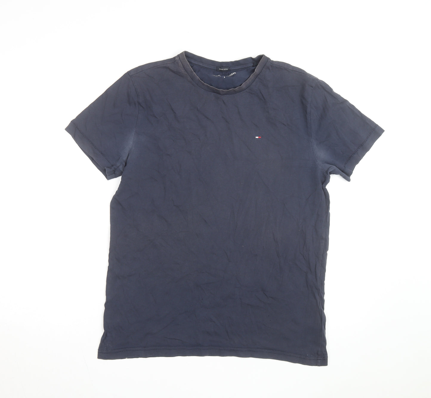Tommy Hilfiger Men's Navy Crew Neck Organic Cotton T-Shirt L