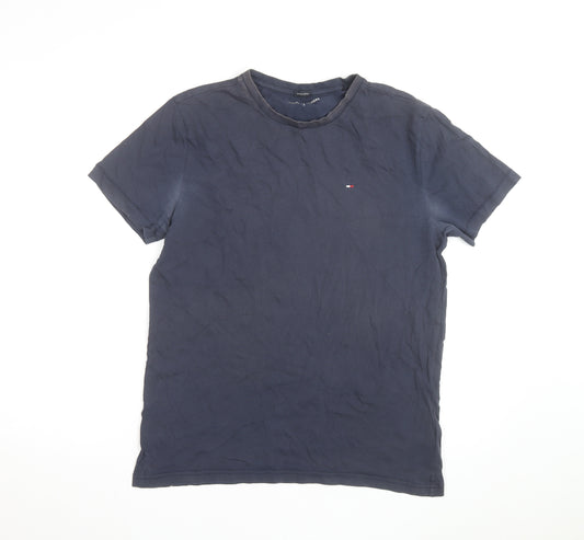 Tommy Hilfiger Men's Navy Crew Neck Organic Cotton T-Shirt L