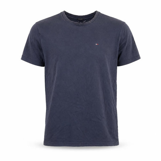 Front view of Tommy Hilfiger Men's Navy Crew Neck Organic Cotton T-Shirt L
