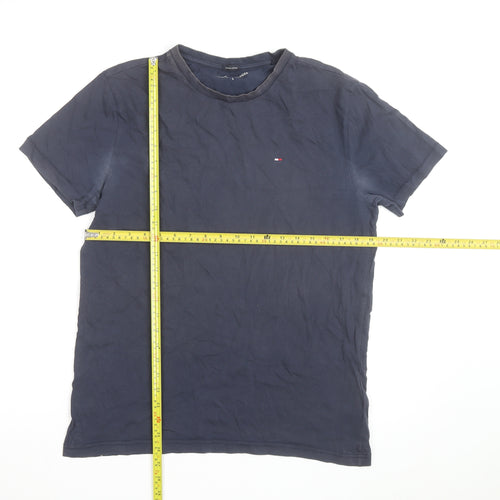 Tommy Hilfiger Men's Navy Crew Neck Organic Cotton T-Shirt L