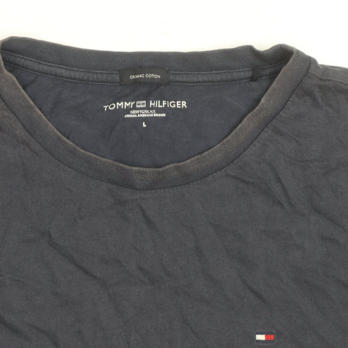 Tommy Hilfiger Men's Navy Crew Neck Organic Cotton T-Shirt L