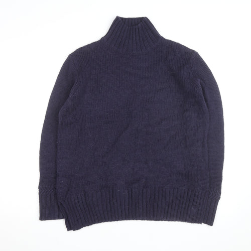 Crew Clothing Women's Blue Roll Neck Wool Jumper Size 12