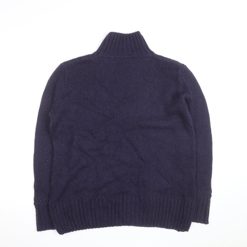 Crew Clothing Women's Blue Roll Neck Wool Jumper Size 12