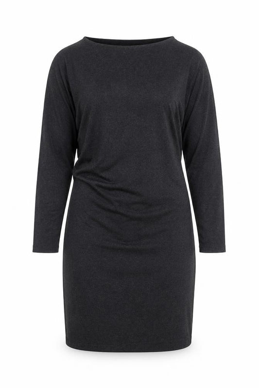 Front view of Vero Moda Women's Black XL Bodycon Jersey Dress Long Sleeve