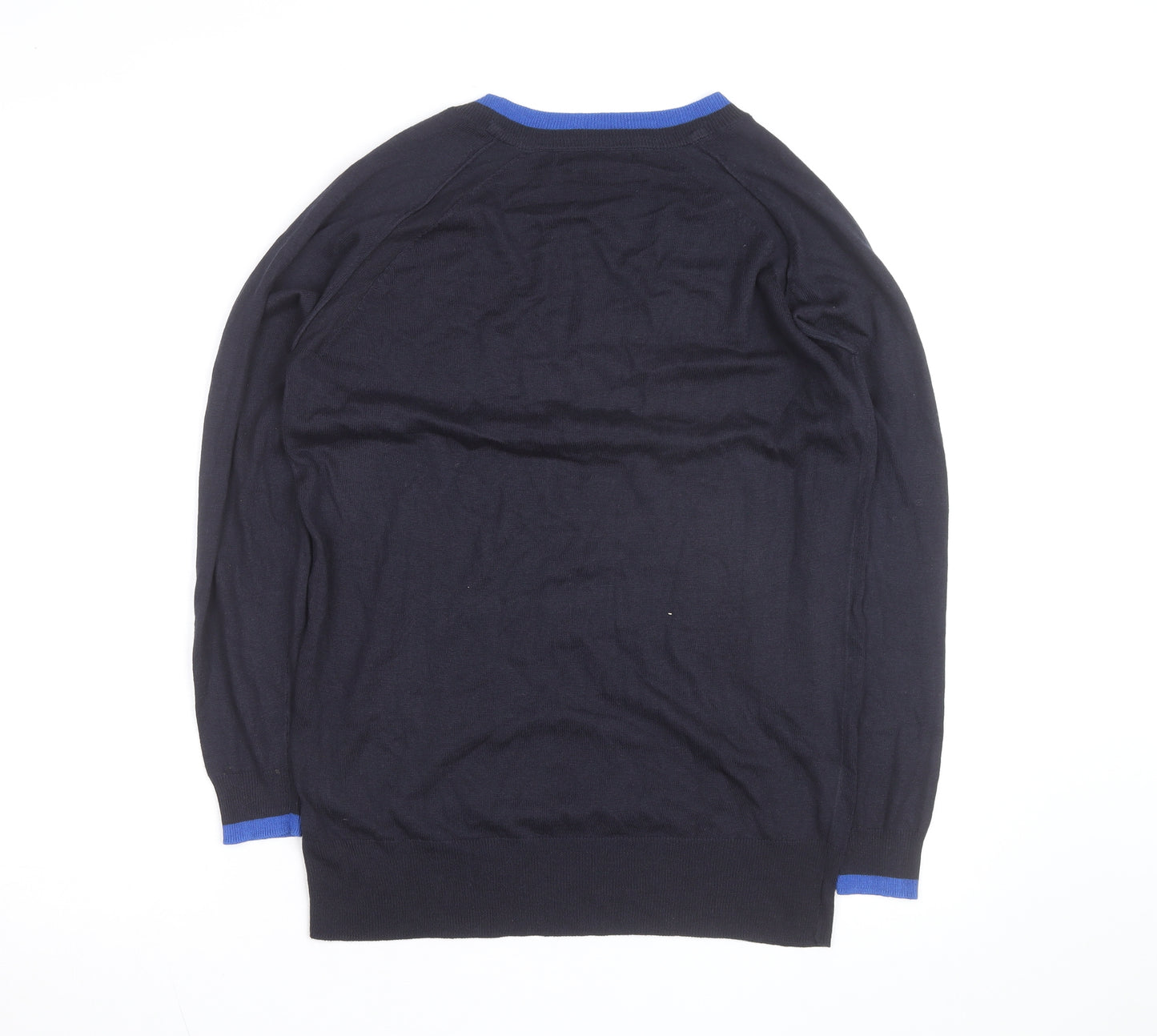Next Men's Black V-Neck Cotton Jumper Size S